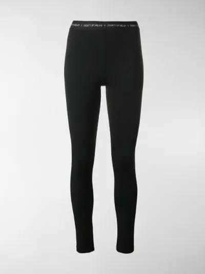 Milan waistband logo leggings black 