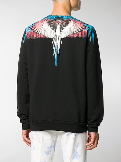 Sale Marcelo Burlon County Of Milan Wings Print Sweatshirt Black Modes