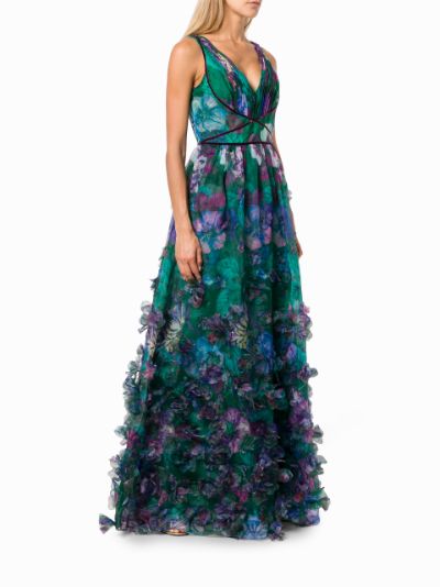 Marchesa notte green discount dress