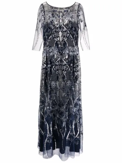 marchesa notte embroidered dress