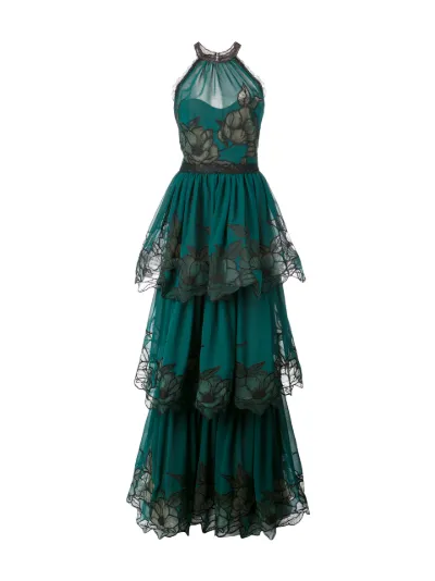 Marchesa notte emerald dress best sale