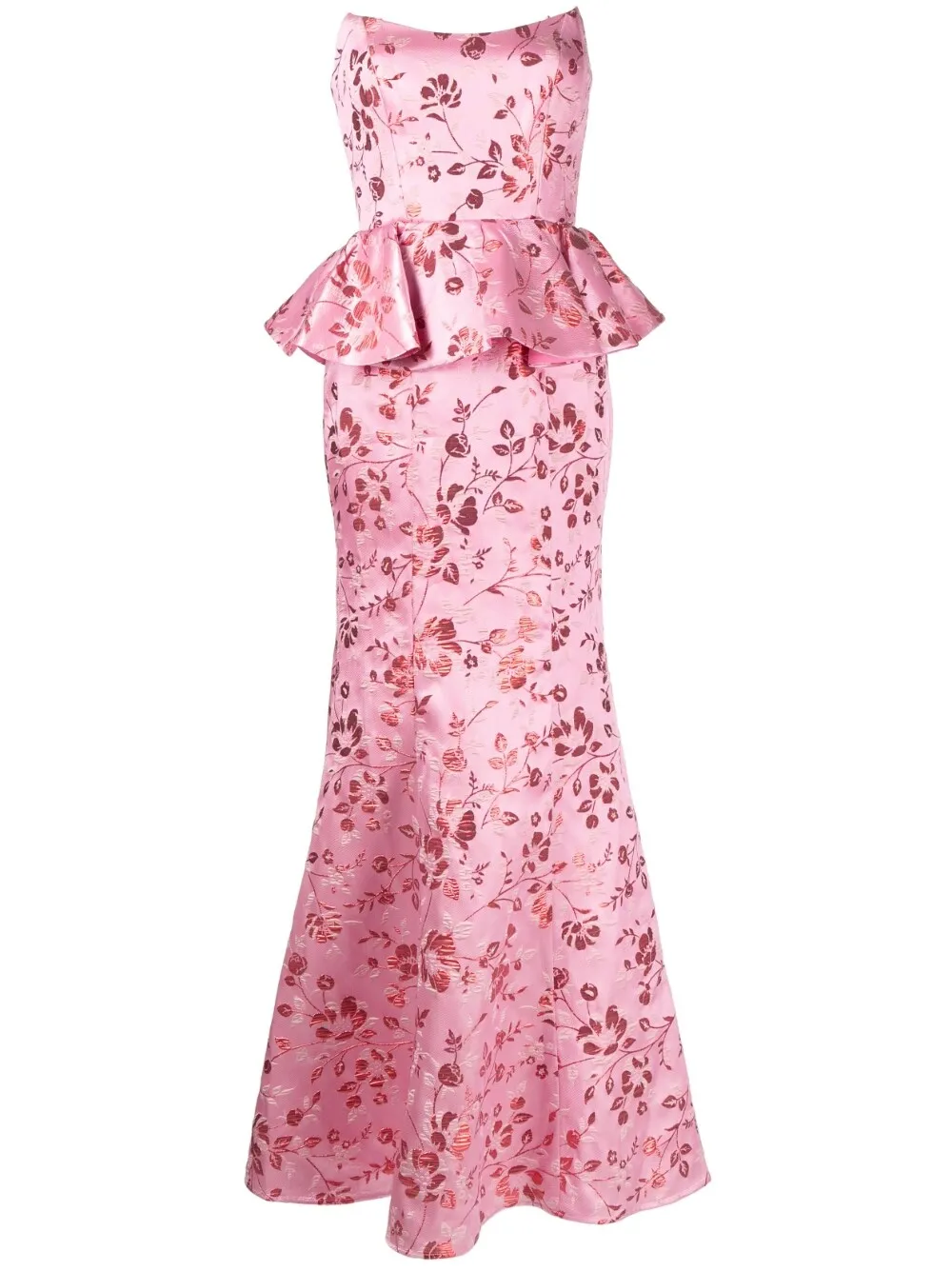 Marchesa notte pink metallic floral dress best sale