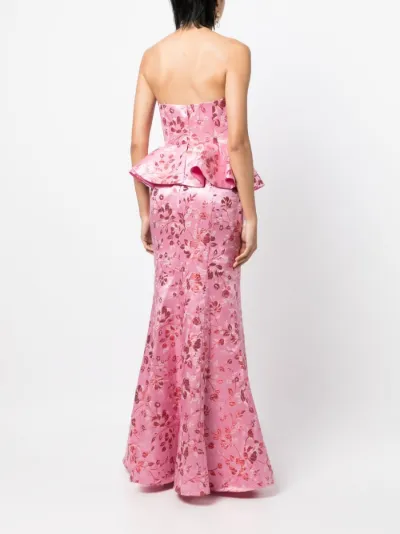 Marchesa notte floral peplum dress sale