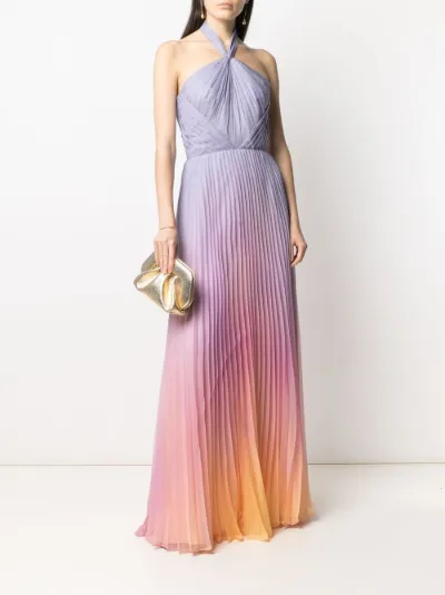 marchesa notte ombre halter gown
