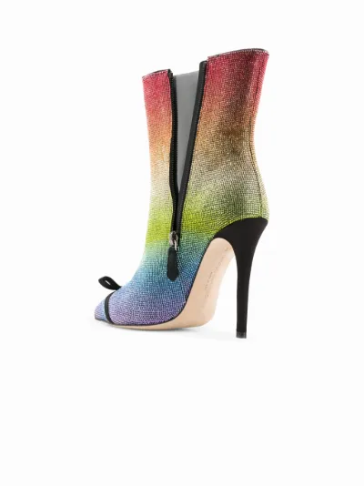 Marco De Vincenzo rainbow rhinestone embellished boots Eraldo DE