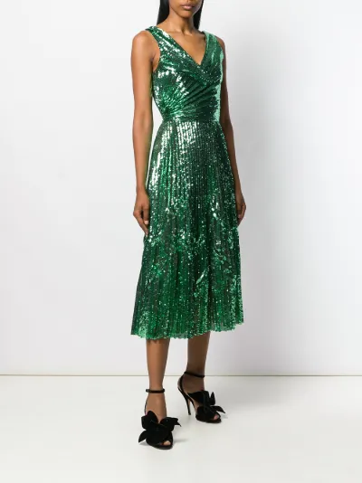 green sequin formal dress