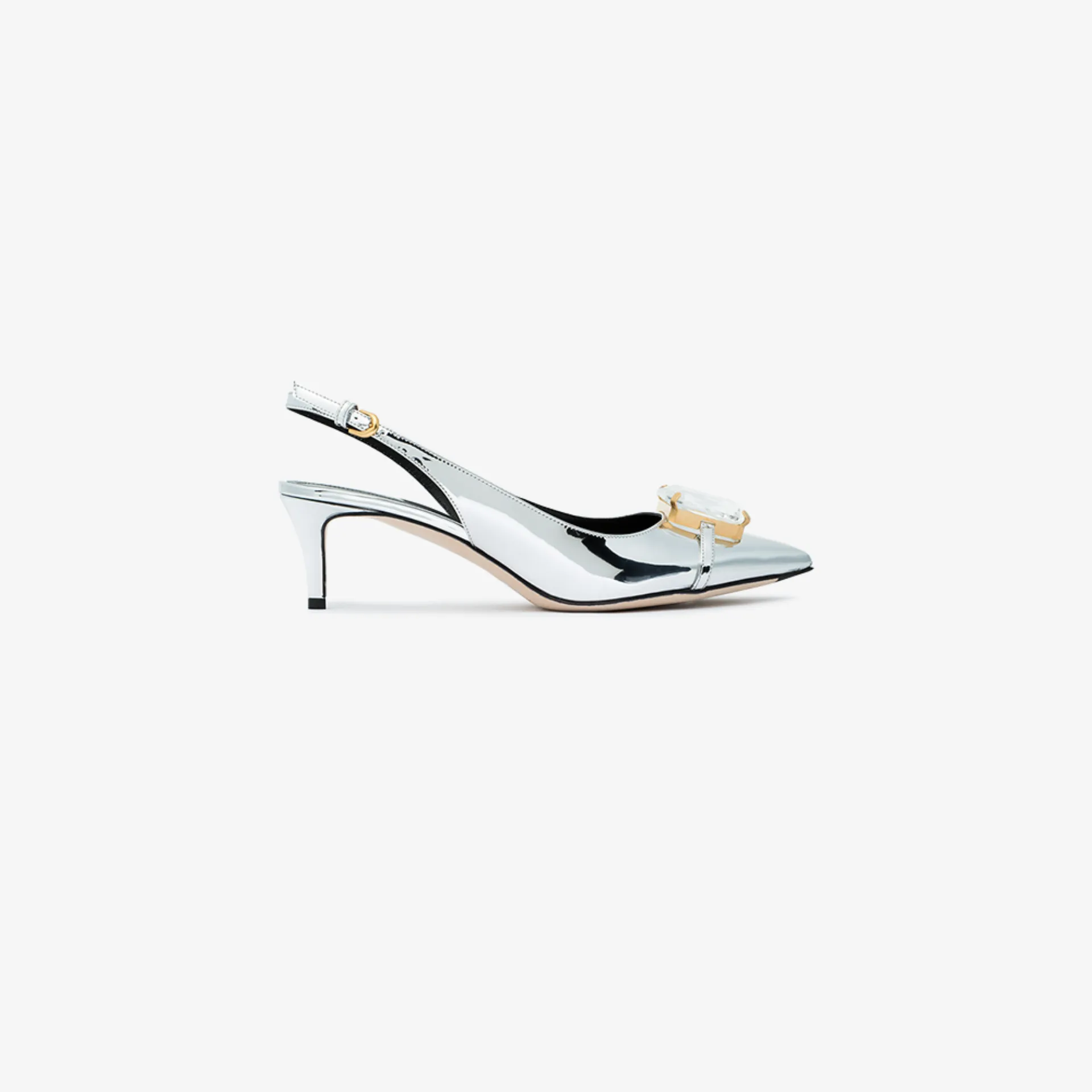 silver slingbacks