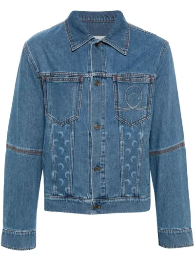 Marine Serre crescent moon-print denim jacket | Eraldo.com JP