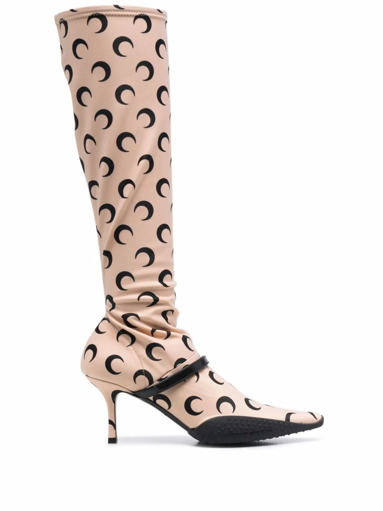 printed knee high boots