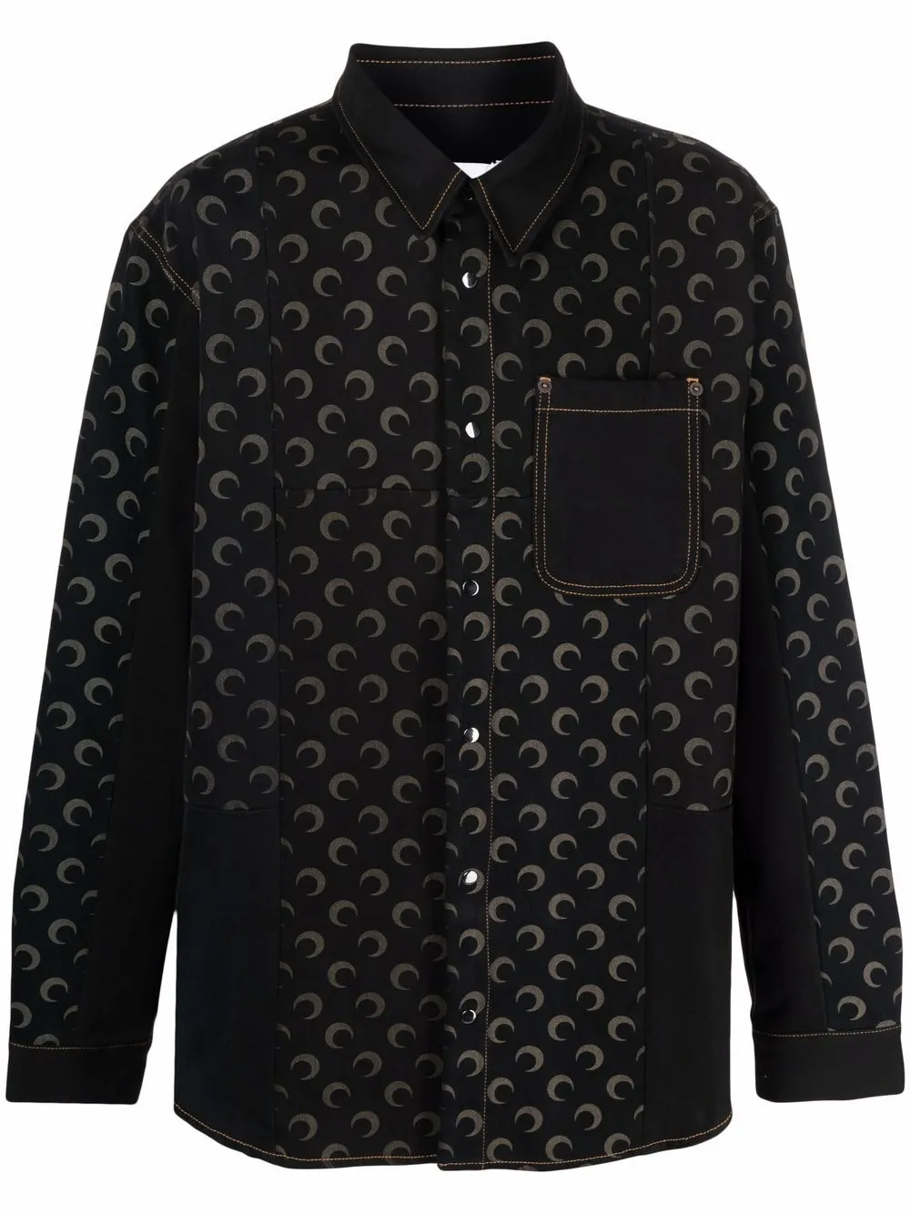 Crescent Moon print shirt | Marine 