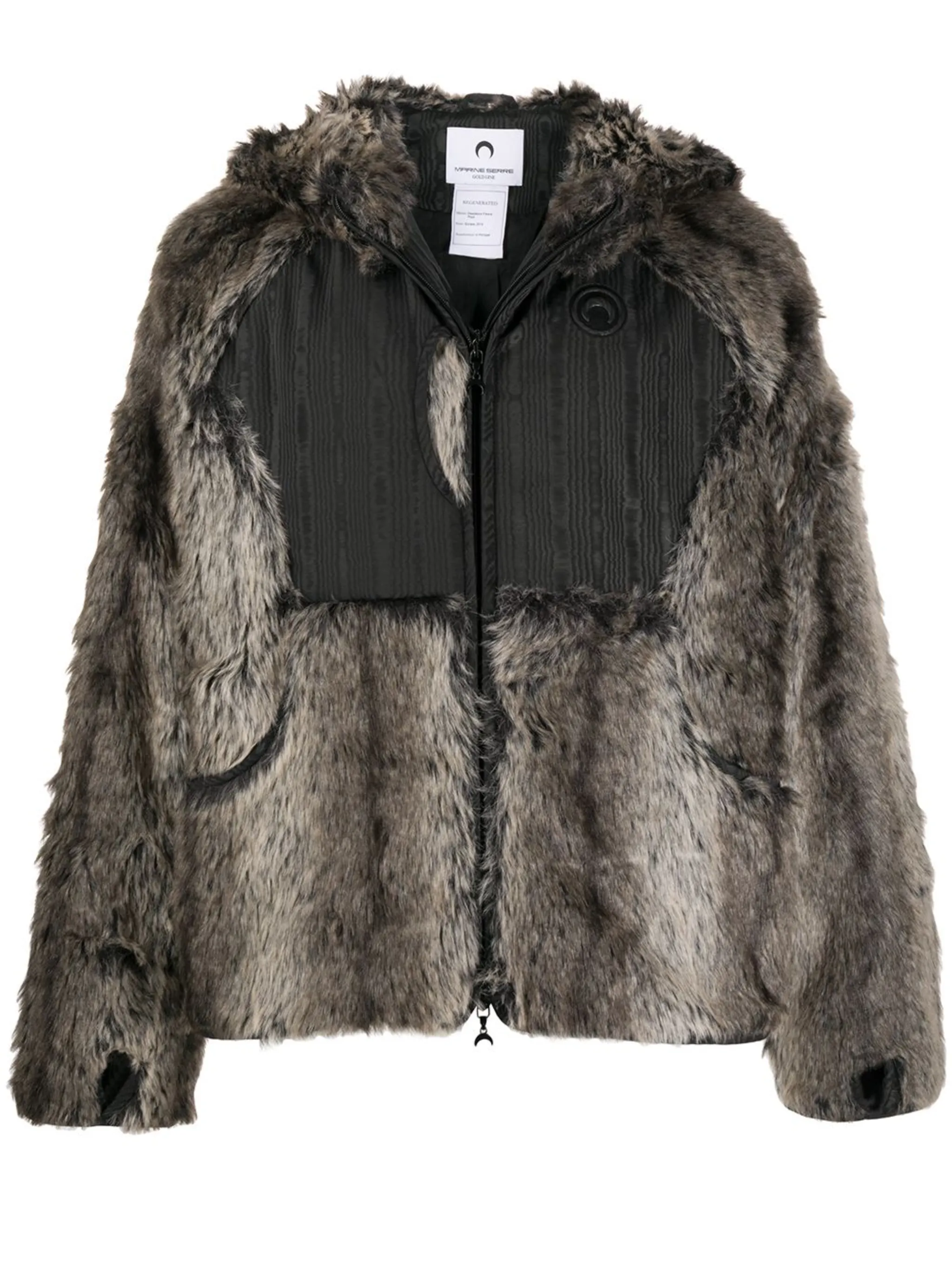 Marine Serre faux-fur hooded jacket | Eraldo.com US