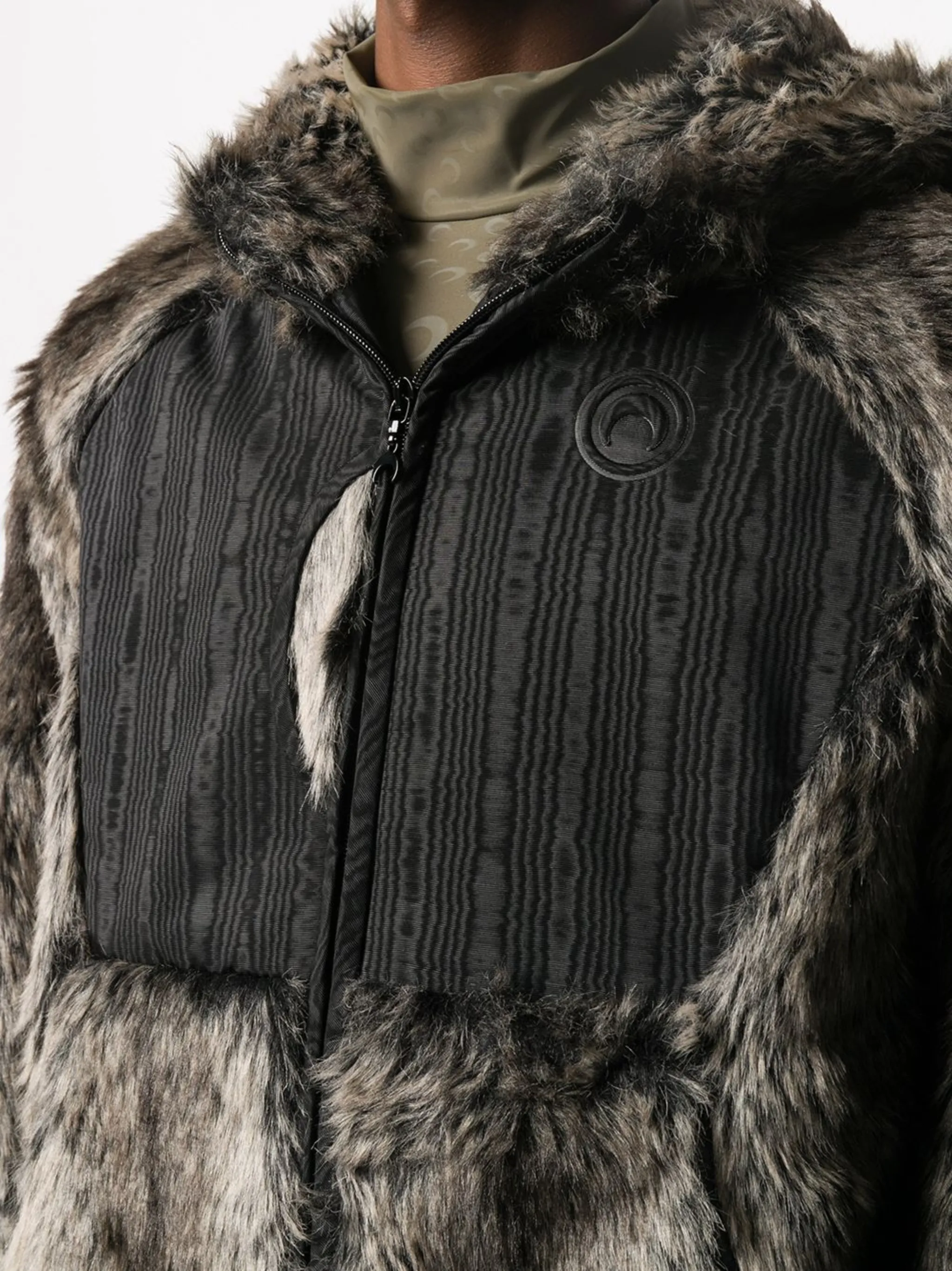 Marine Serre faux-fur hooded jacket | Eraldo.com US