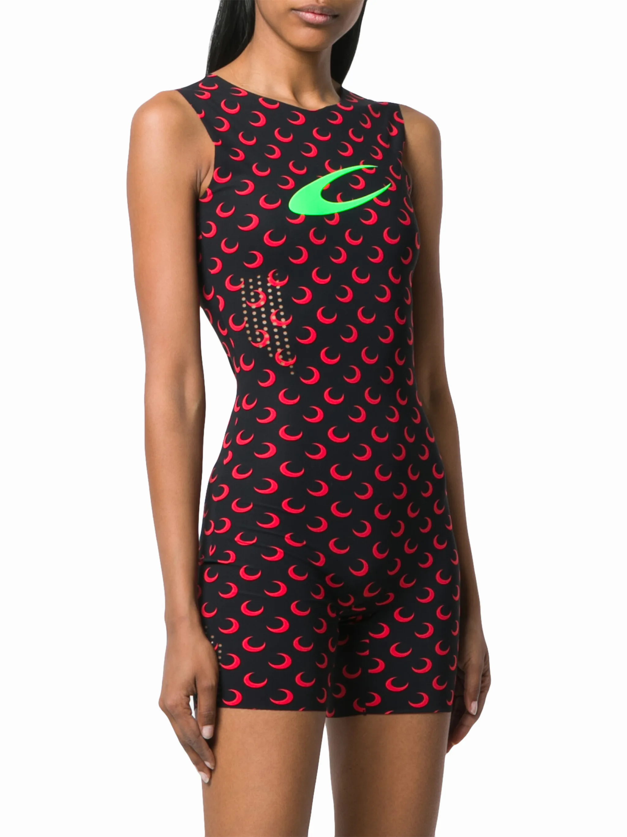 Marine Serre Crescent Moon Organic Cotton Mini Dress in