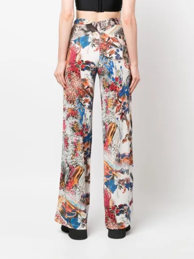 graphic-print flared trousers | Marine 