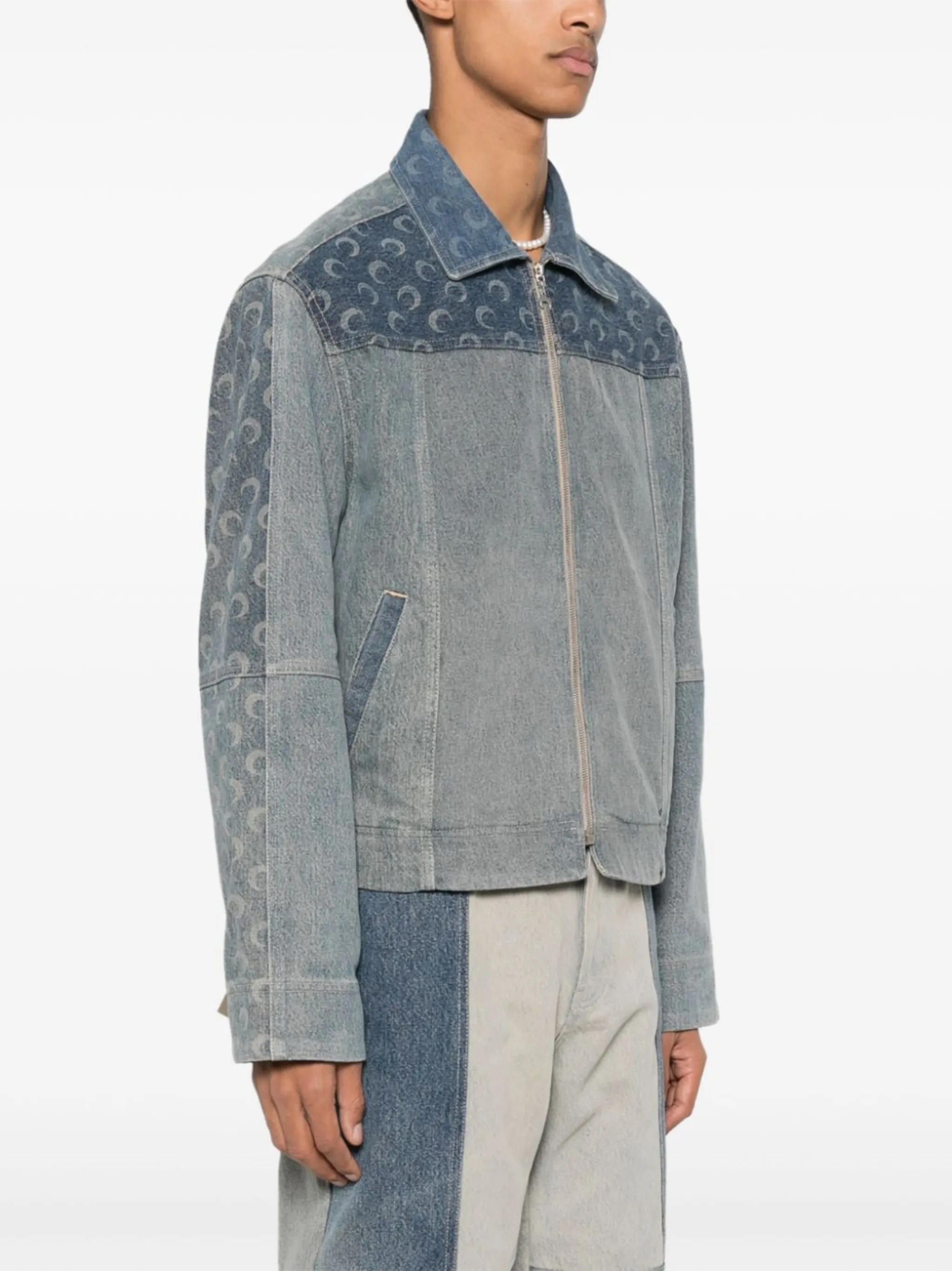 Marine Serre Regenerated zip-up denim jacket | Eraldo.com YE Marine Serre Regenerated zip-up denim jacket | Eraldo.com YE