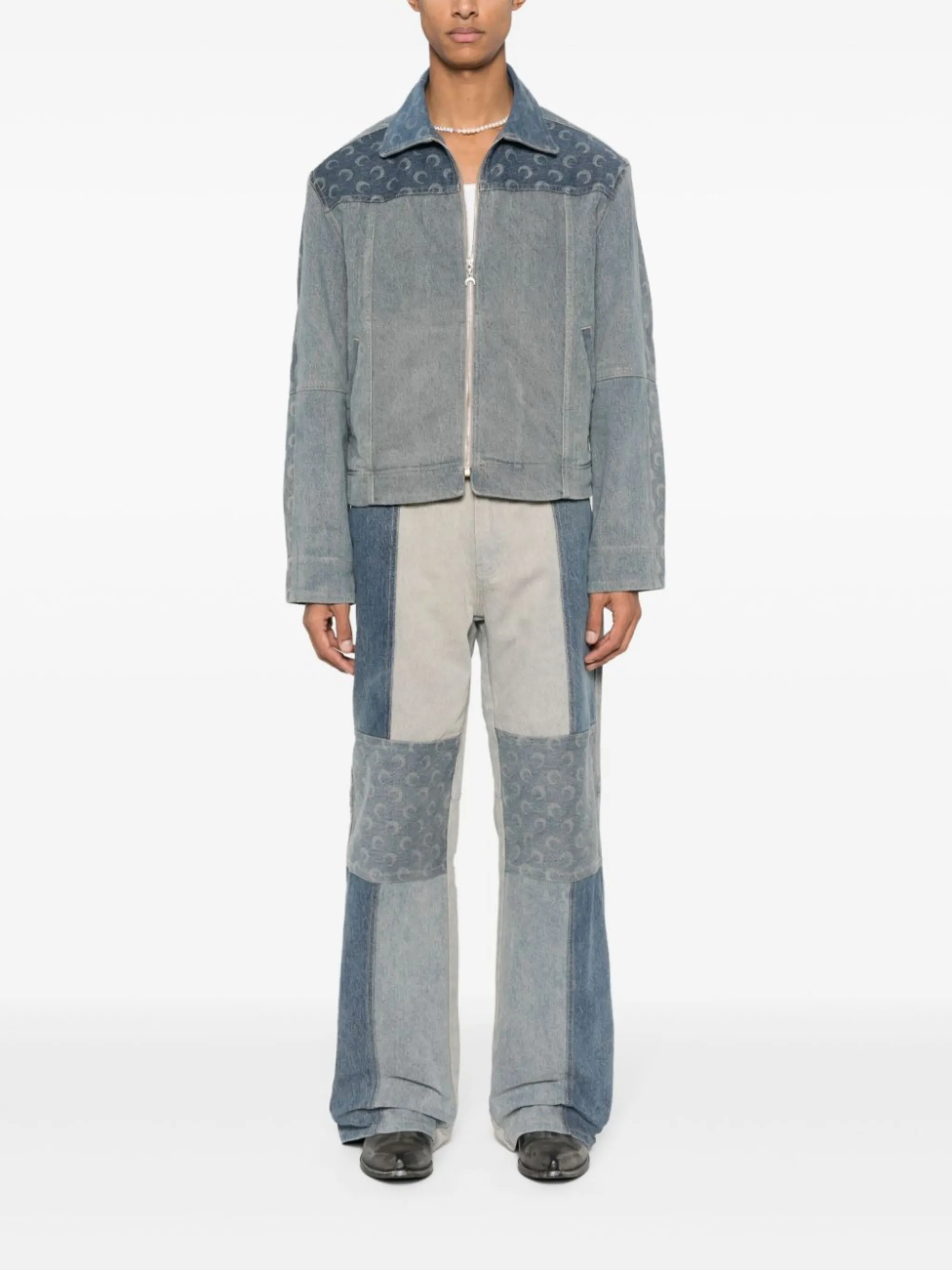 Marine Serre Regenerated zip-up denim jacket | Eraldo.com YE Marine Serre Regenerated zip-up denim jacket | Eraldo.com YE