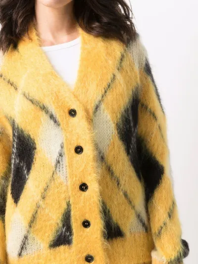 argyle pattern cardigan