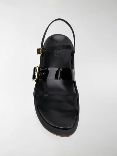 leather flatforms