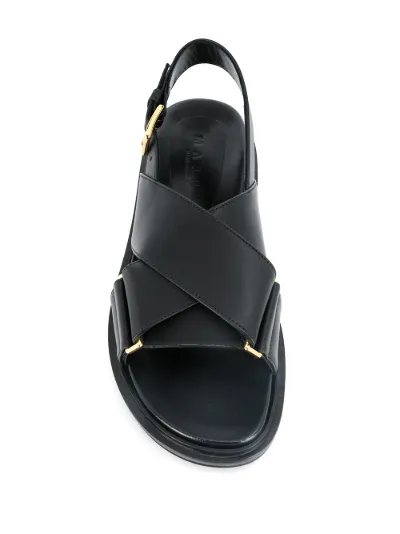 leather cross strap sandals