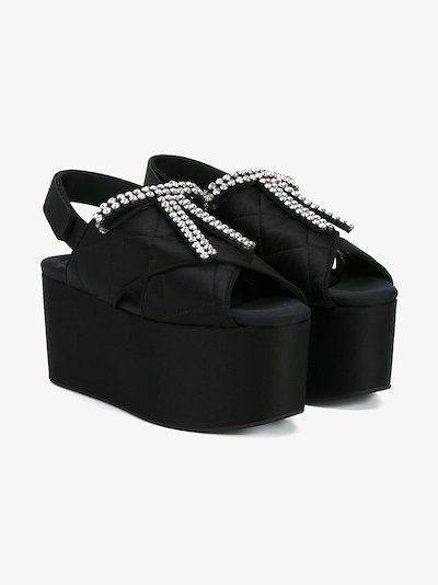 Marni crystal embellished quilted sandals Browns Marni crystal embellished quilted sandals Browns