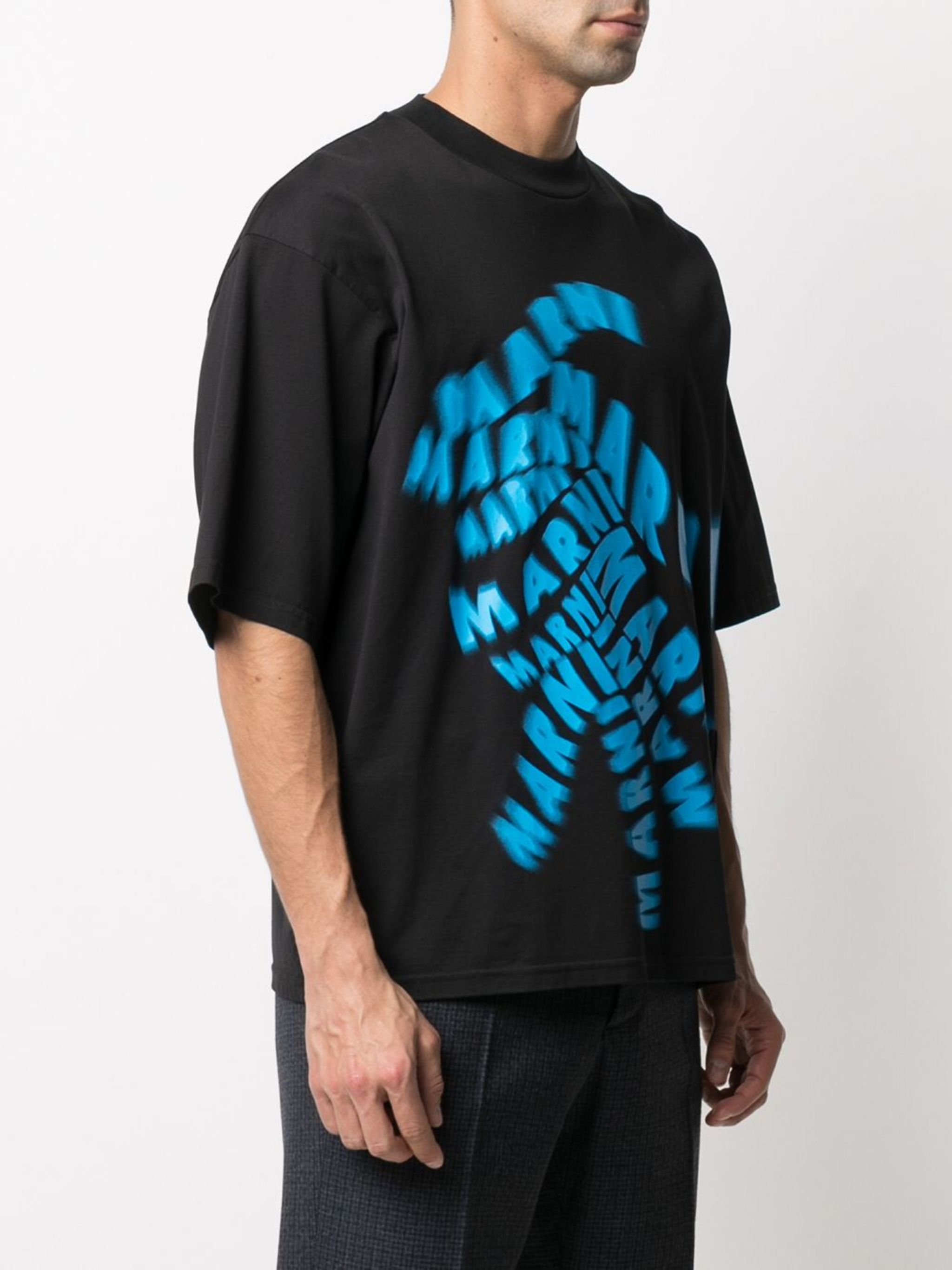 Marni distorted logo-print oversized T-shirt | Eraldo.com FR