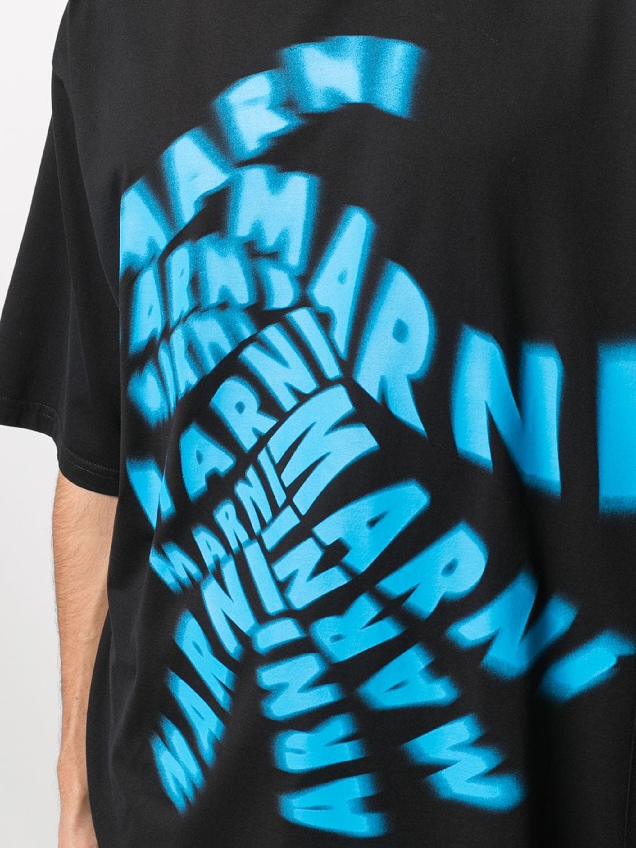 Marni distorted logo-print oversized T-shirt | Eraldo.com FR