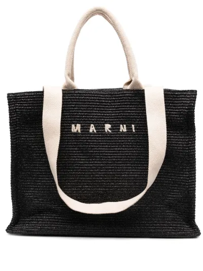 【MARNI】Logo Color Block Tote Shoulder Bag Marni - Logo colorblocked shopper Marni