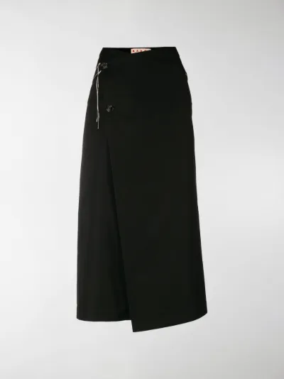 Marni Gonna asimmetrica a portafoglio nero | MODES