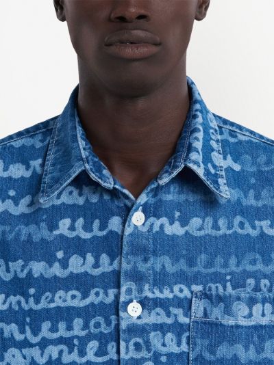 handwriting-print denim shirt | Marni | Eraldo.com