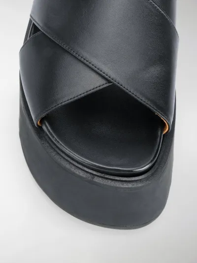 leather cross strap sandals