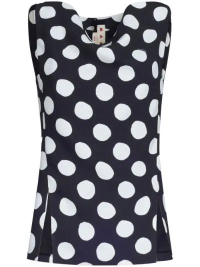 Marni polka dot print boat neck top Eraldo FR