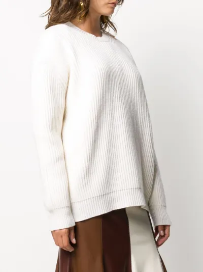 ribbed white jumper