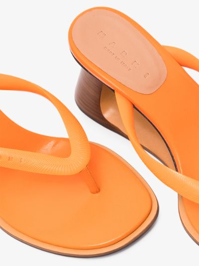 orange wedge flip flops