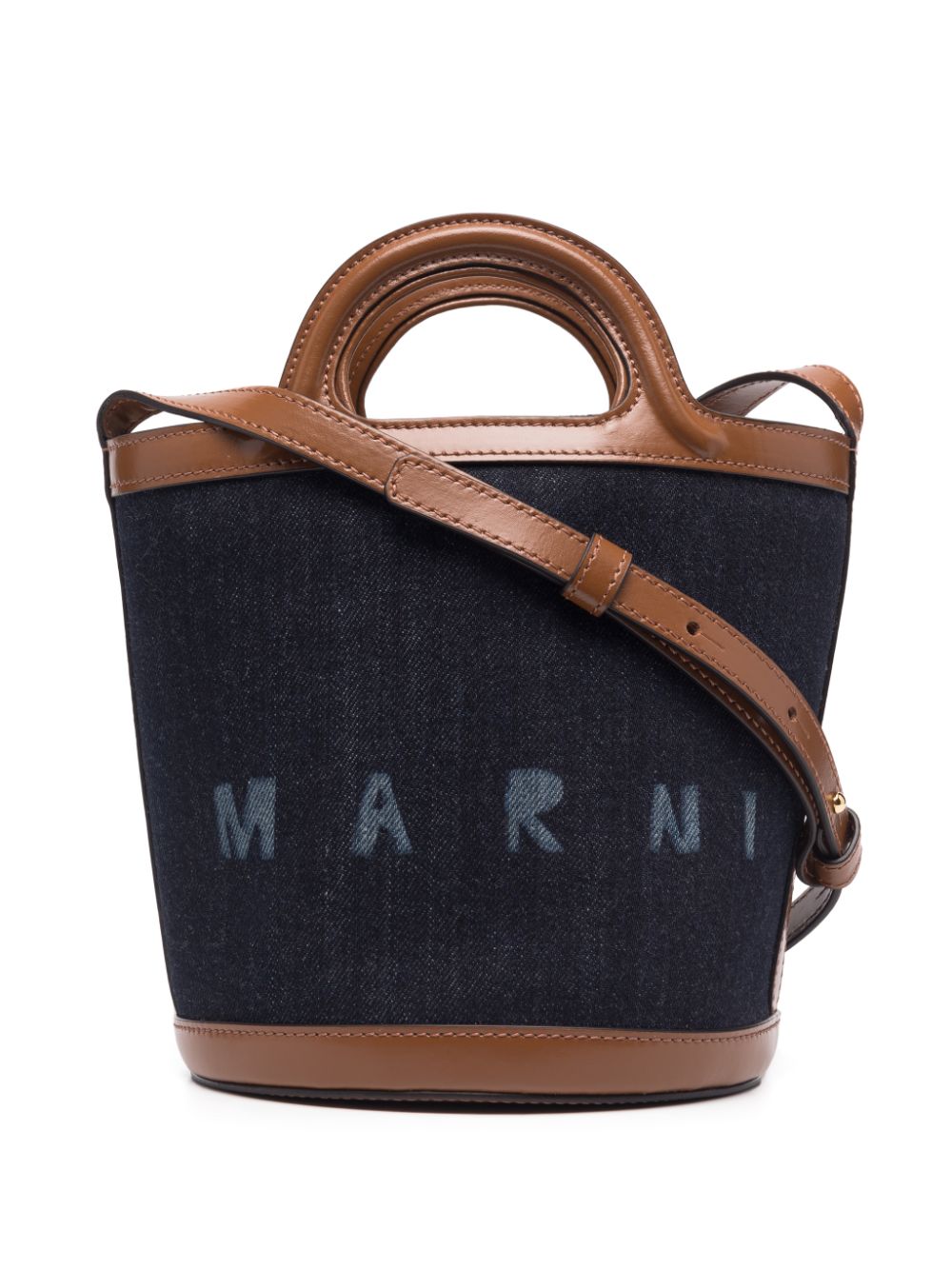 Marni Tropicalia Micro Leather-Trimmed Raffia Tote