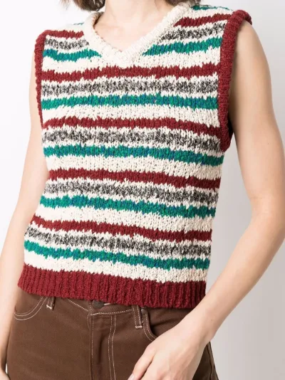 striped knitted vest