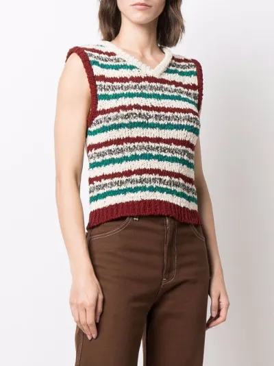 striped knitted vest