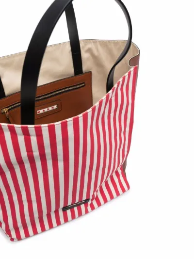 striped tote bag