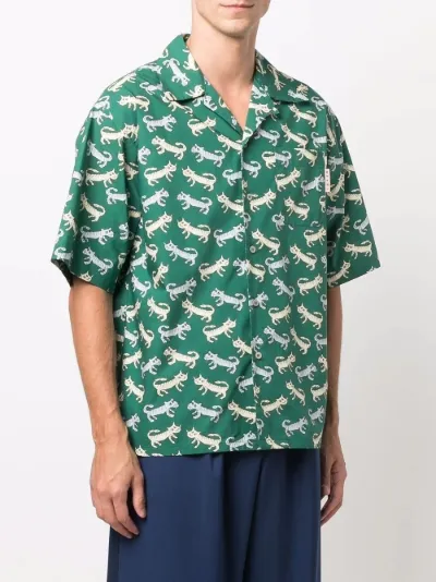 tiger-print bowling shirt | Marni 