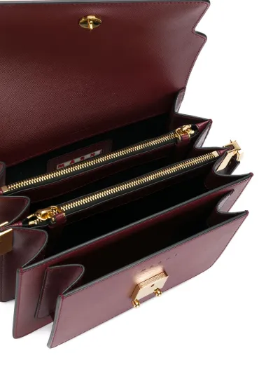 Marni Trunk medium leather shoulder bag red | MODES