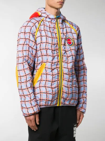 checked padded jacket