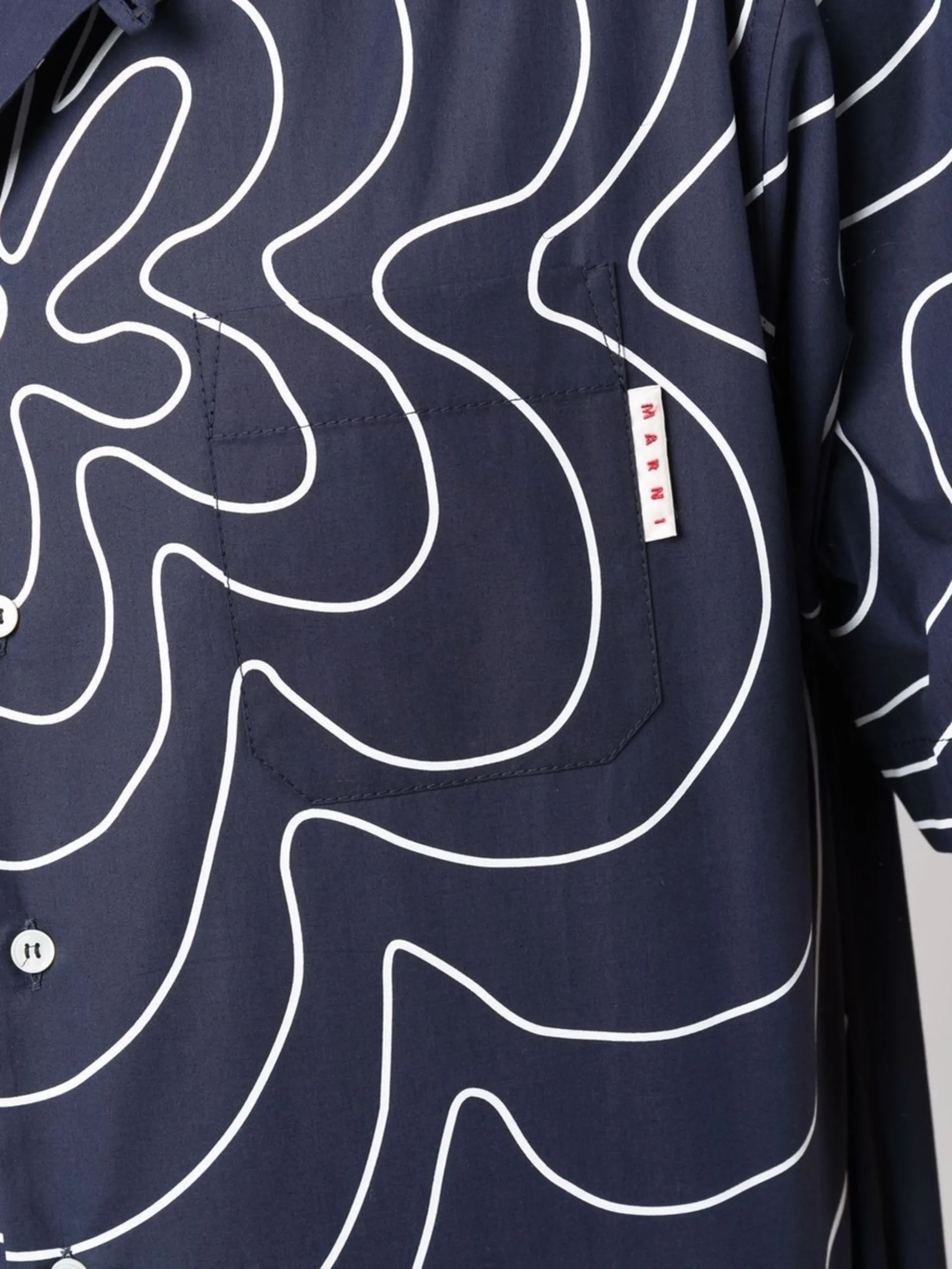 marni wavy pattern bowling shirt