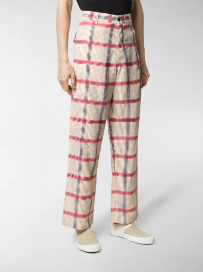 wide leg gingham pants