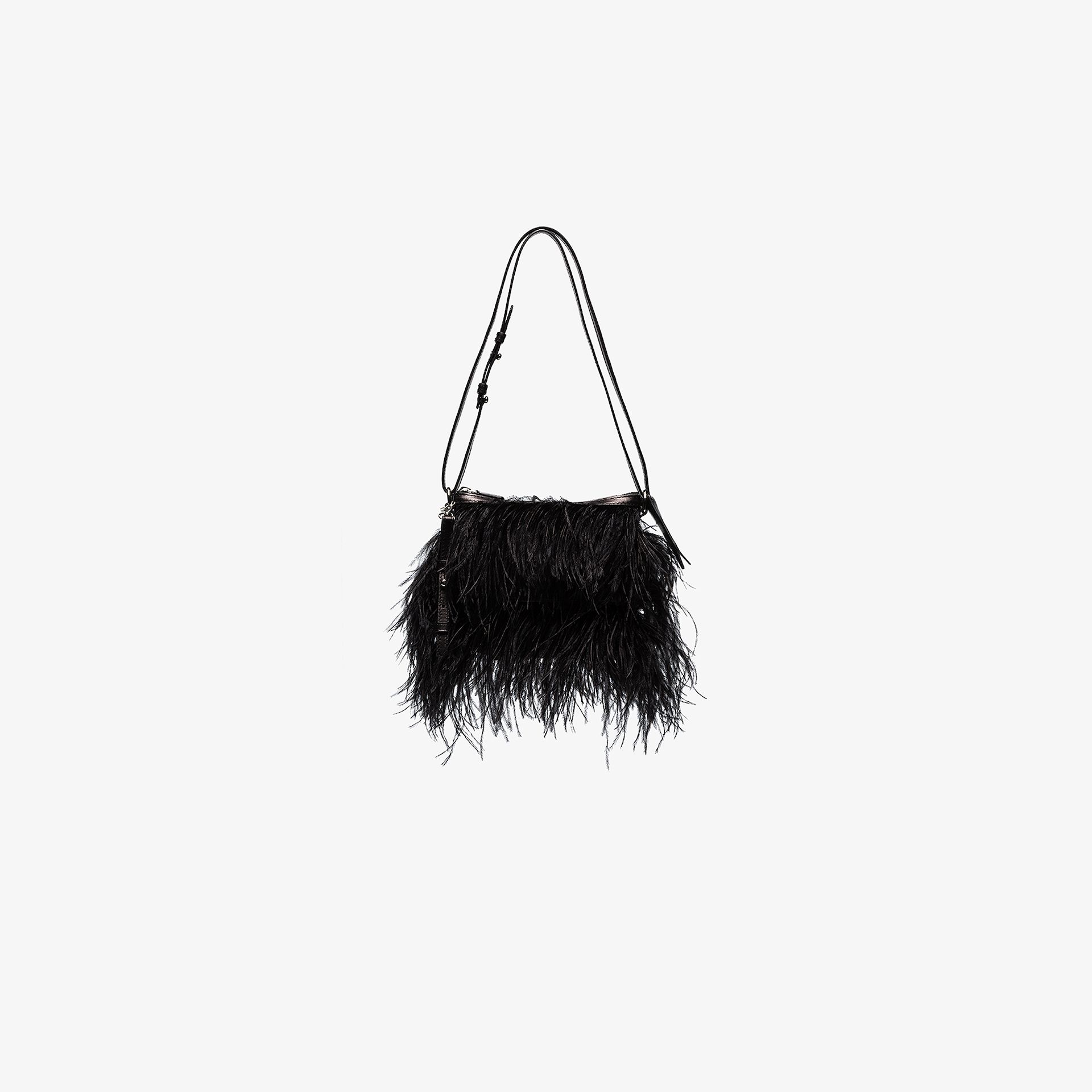 black feather bag