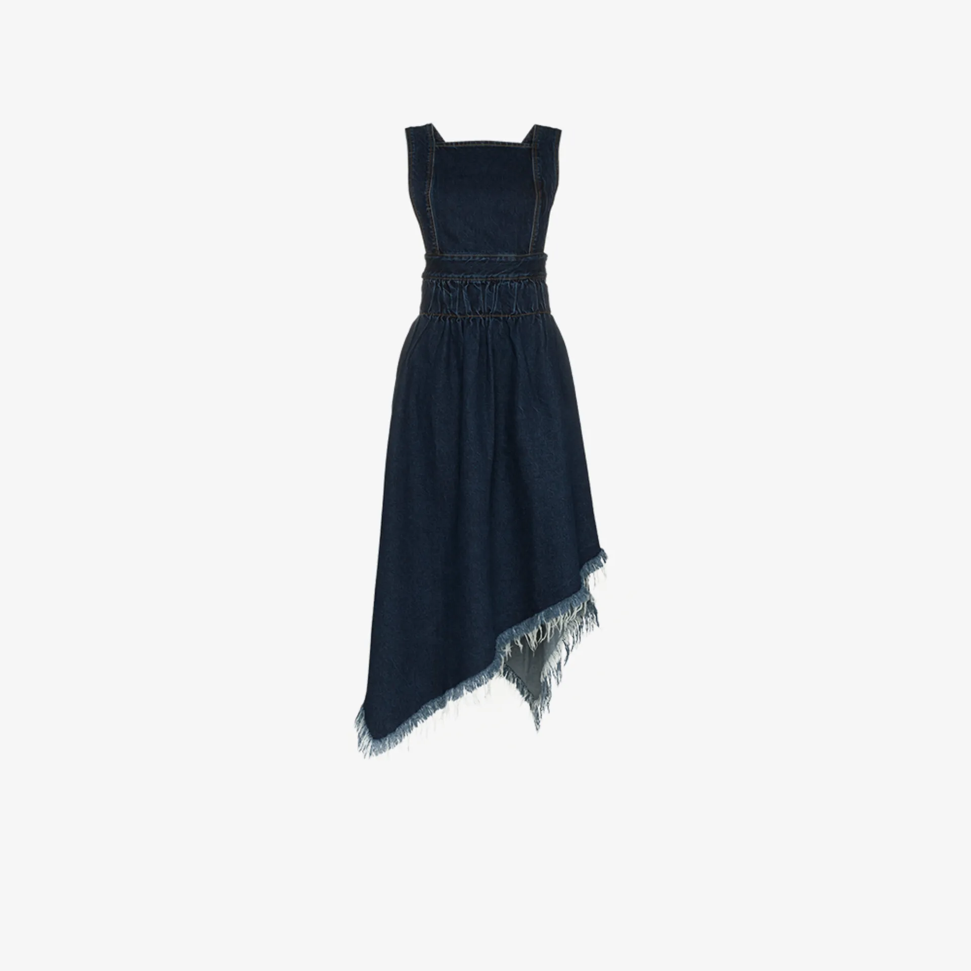 denim dress frayed hem
