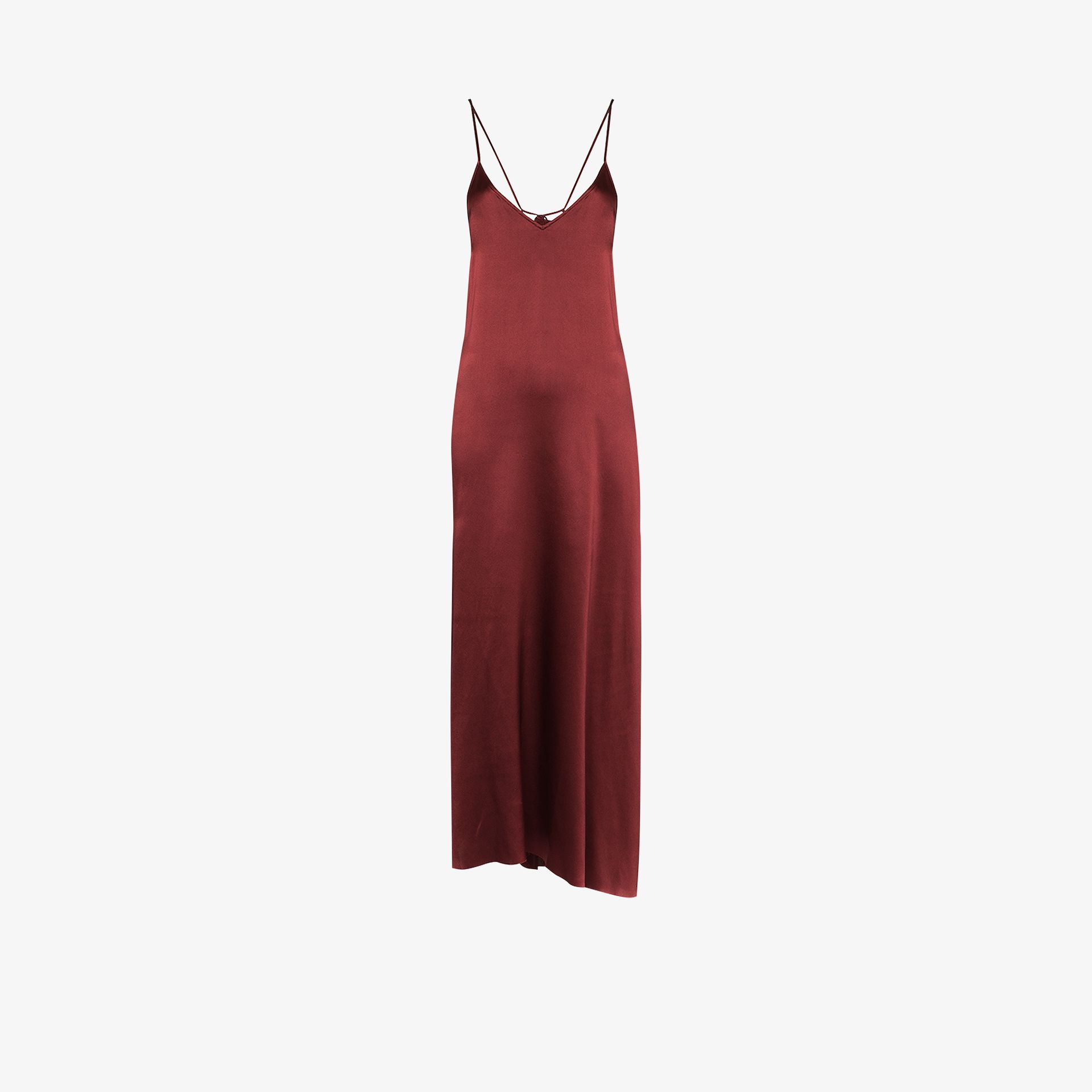 burgundy silk slip dress