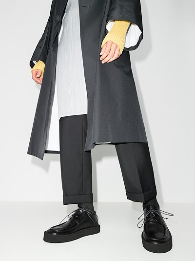 Logo print leather derby shoes Prada MATCHESFASHION JP Logo print leather derby shoes Prada MATCHESFASHION JP