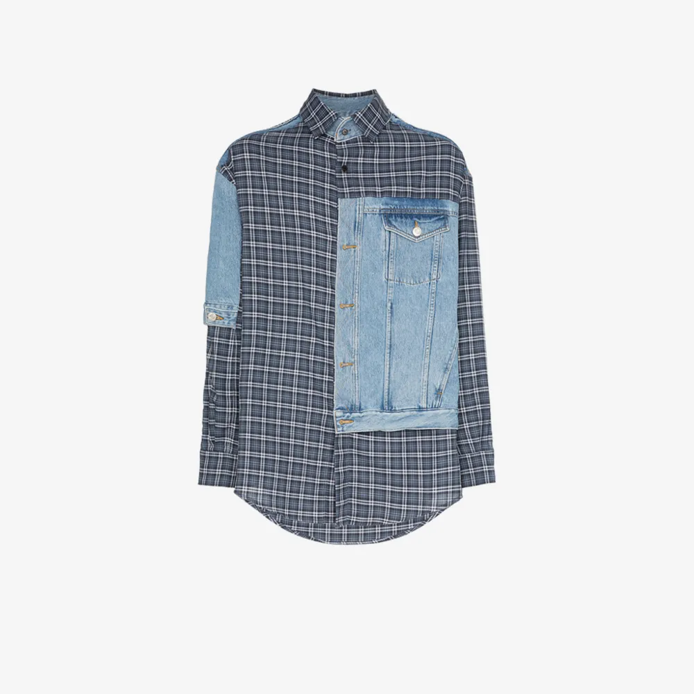 martine rose denim hybrid shirt