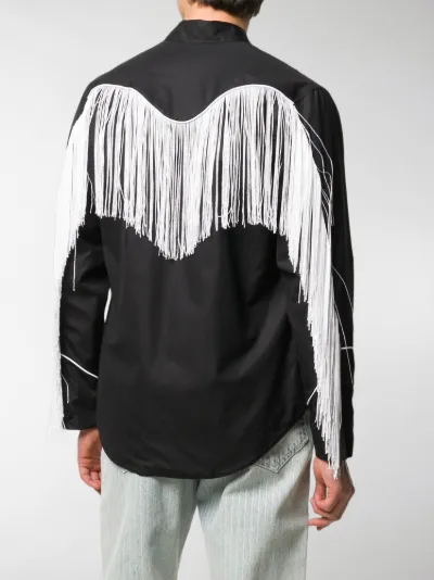 Martine Rose fringed long-sleeve shirt 