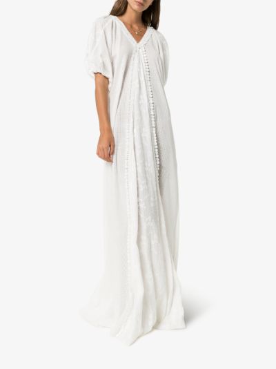 embroidered cotton maxi dress