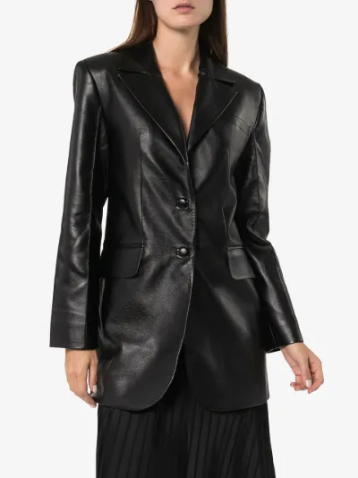 longline leather jacket